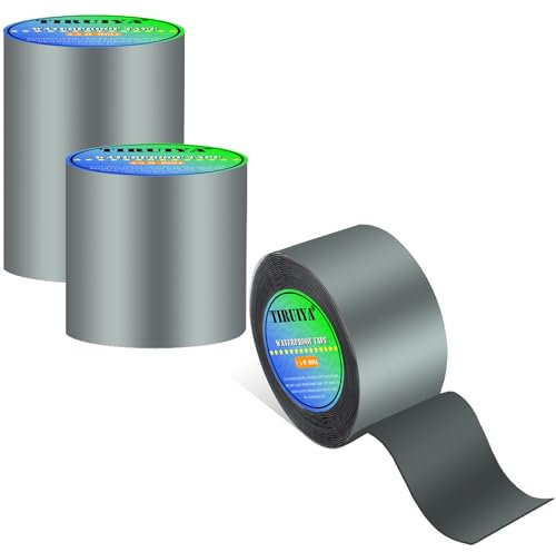Tiruiya Toit Ruban De Réparation - Super Étanche Bande Butyle Caoutchouc Tape, Pour Fuite De Toit, Fissure De Tuyau, Façades, Trou, Bande D'étanchéIté Autocollante (Gris, 5cm x 10m x 1 roll)