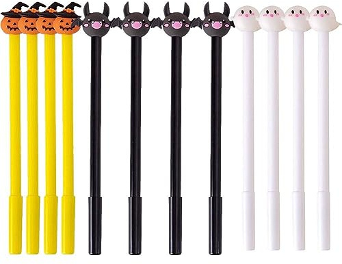 12pcs Halloween Cartoon Stift Niedliche Kürbis Fledermaus Ghost Gel Stift 0,5 Mm Schwarzer Tinte Gel Pens School Schreibwarenurlaubsgeschenke
