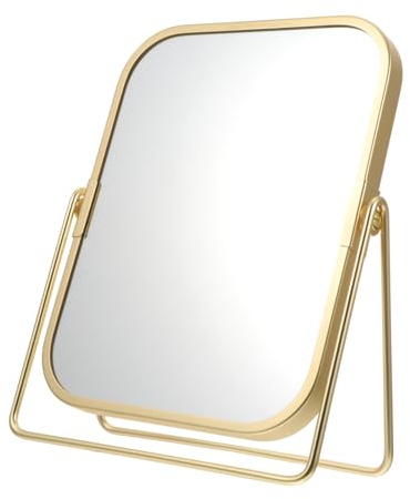 DOITOOL Doppelseitiger Tisch Schminkspiegel aus Metall mit Spiegelglas Langlebig und Modern für Schlafzimmer und Schminktische in Schlichtem Stil