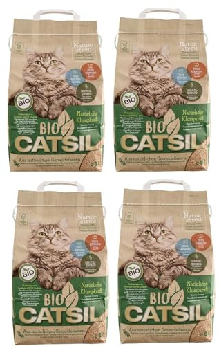 Bio-CATSIL Naturstreu Katzenstreu 4 x 8 Liter