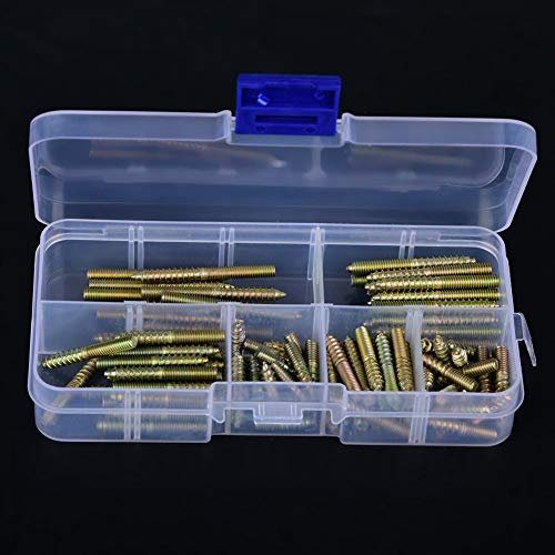 110pcs M4 Dowel Screw Woodworking Furniture Connector Double Ended Screw Hanger Bolt