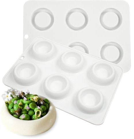 Molde de silicona para fondant, para macetas, suculentas, macetas, panales, pasteles, galletas, mousse y pudín (C_ maceta)