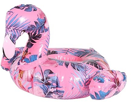 WESIEVYA Flamingo Aufblasbarer Flaschenhalter Schwimmender Getränkehalter für Wasser Leichtes PVC-Material Praktisch fürs Schwimmen Zufällige Farbe