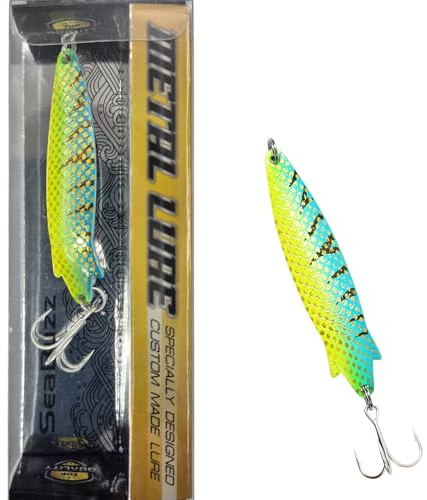 SEABUZZ Asymmetrisch Blinker 22g/7,5cm - Hecht Barsch Zander Angelköder | Drillingshaken Köder - Metalllöffel Harte Köder - Spinner Angeln Sport - Angel Spoon - Hechtköder - Barschköder