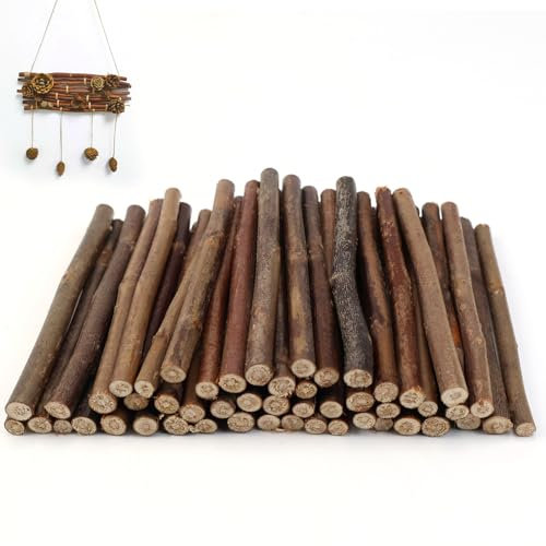 VZXZXE 50 Stück Holzstäbchen zum Basteln 10cm Holzblock Sticks für DIY Handwerk Holz zum Basteln Äste und Zweige Deko Holz Baumstamm Holzstab zum Basteln Holzstab Naturbelassen