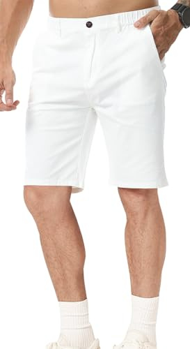 Zetieny Pantaloncini Chino Uomo Estivi Elasticizzati Pantaloni Corti Bermuda Cotone Shorts con Tasche