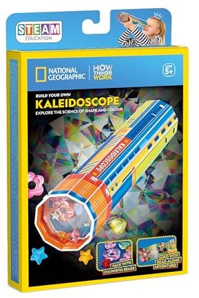 National Geographic Build Your Own Kaleidoscope, STEAM Education Science Toy, Ages 5+