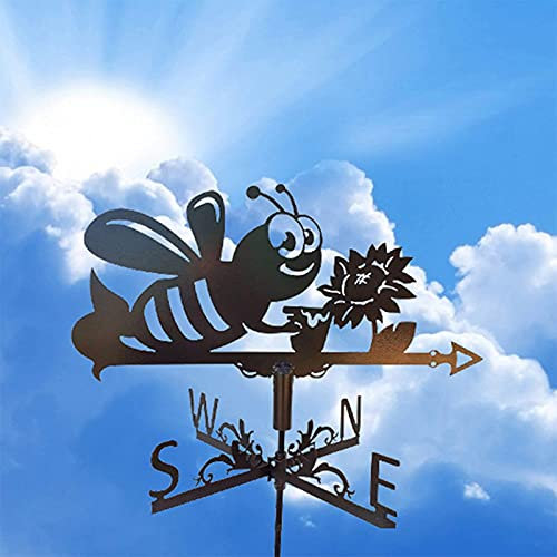 Girouette décorative en Forme d'abeille en Acier Inoxydable pour Jardin, Cour, Jardin, Ferme, rétro, Montage sur Toit