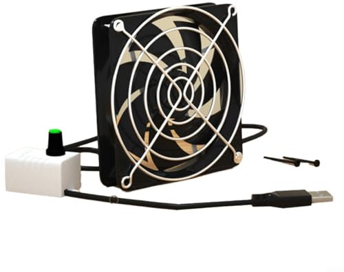 URPIZY Ventilador USB para gallinero CC 5 V, eliminación de olores, 8 cm, 12 cm, ajustable (ventilador individual de 8 cm)