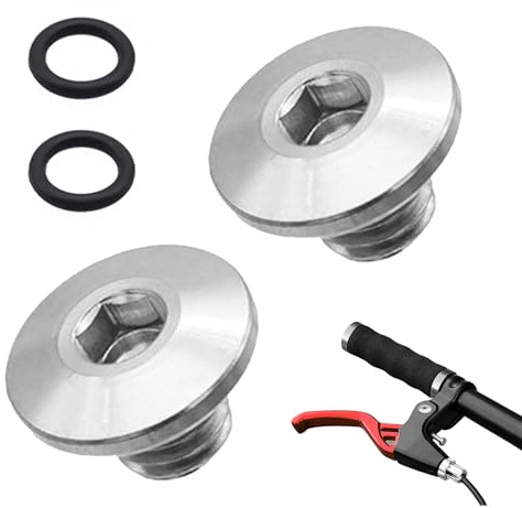 CONNECTION 2 Stück Fahrrad-Entlüftungsschraube O-Ring Ölkappenschraube M5 x 10 mm Fahrrad-Entlüftungsschrauben Fahrrad Kraftstofftank Öleinfülllochschraube für Rennrad Mountainbike Bremshebel