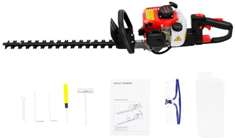 Professionell bensin häcktrimmer | 2-takt 22,5 ccm 1,25 ps | Häckar, trädgårdssax bensinstrimmer häcktrimmer motorhäcksax trädgårdssax | encylinder luftkyld dubbelsidiga blad backspolstartare