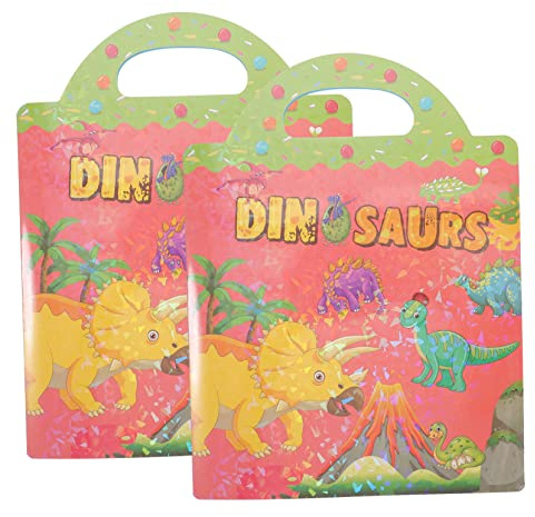 Vaguelly Wiederverwendbares Stickerbuch für Kleinkinder Dinosaurier Thema Pädagogisches DIY Kreativität und Handfertigkeiten Bücher für Vorschulkinder und Junge