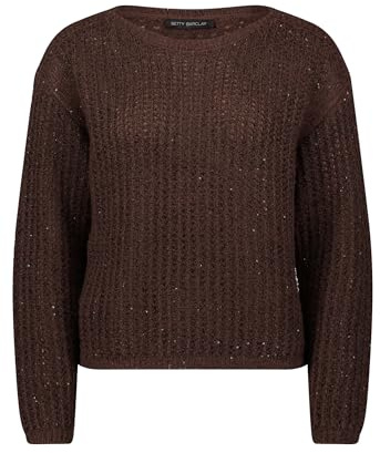 Betty Barclay Damen Grobstrick-Pullover mit Pailletten 44, Light Maroon