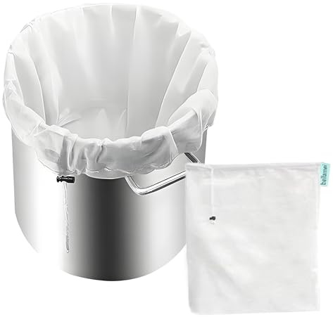 Filterbeutel Siebbeutel, Filter Braubeutel 46x40cm, Pressbeutel Brew Bag Nylon Hopfenfilter Bier Weiss Presssack Filtertuch Auspresstuch Passiertücher Nussmilchbeutel Für Obstpresse Wein Marmelade