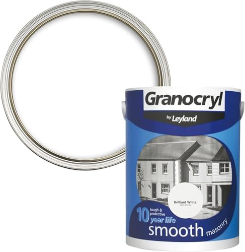 Smooth Masonry Paint - Pure Brilliant White - 2.5L | Ultra Smooth Finish for Exterior Walls, Brick, and Concrete | Long-Lasting, Dirt-Resistant & Weatherproof Masonry Coating |