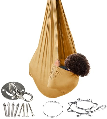 Chaise hamac pour - Tissu Extensible Doux - Balançoire Suspendue Portable pour la détente et L'Aventure - Siège Amusant et Confortable pour, Filles, Tout-Petits, Chambre à Coucher