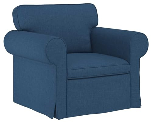 vidaXL Sofa Blau Gesamtabmessungen: 95 x 82 x 80 cm (B x T x H) Samt, Wohnzimmer, modernes Ecksofa, Bequeme Couch, strapazierfähiges Möbel, weiche Stoffausstattung, stylische Sitzgelegenheit