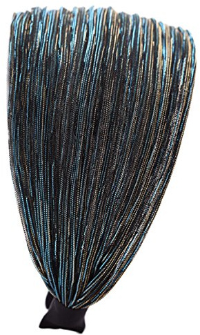Cheerlife Breit Haarreif Stoff Hair band mit Glitzerfäden Haarband Stirnband Headband Kopfschmuck Haarschmuck Pfau