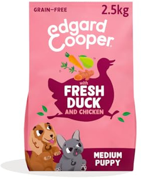 Edgard & Cooper Crochette Cani, Cuccioli, (Anatra/Pollo, 2.5kg), croccantini cane, carne fresca e ingredienti naturali, senza cereali, ipoallergenico, senza zuccheri aggiunti