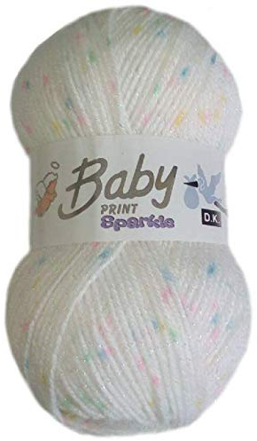 Woolcraft Baby Print Sparkle DK Knitting Wool Yarn 100g - 634 Dolly Mixture