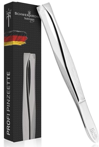 Schwertkrone Profi Solingen - Pinzas para depilar cejas (8 cm, rectas)