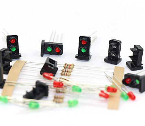 Evemodel 10 STK. Signale LED rot/grün DIY Dwarf Zwergsignale Spur H0 / TT / 00 JTD19-10-EU