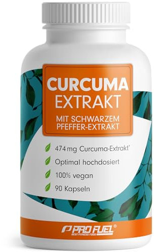 Kurkuma Kapseln - 90 vegane Kapseln für 6 Monate Vorrat - 474 mg Kurkuma Extrakt davon 95% Curcumin - mit Schwarzem Pfeffer - hohe Bioverfügbarkeit - laborgeprüft mit Analyse-Zertifikat