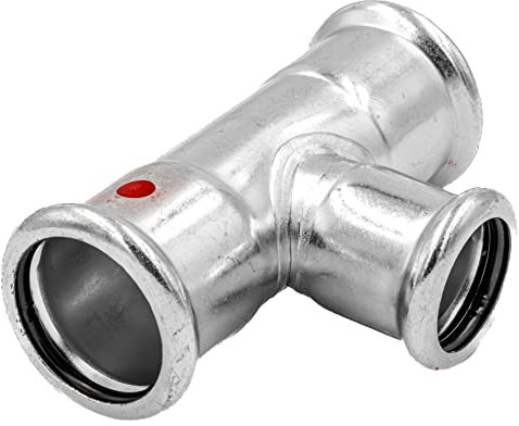 SANHA-Therm (Serie 24000) C-Stahl Pressfittinge SA, V, M-Profil T-Stück reduziert (28x22x28 mm)