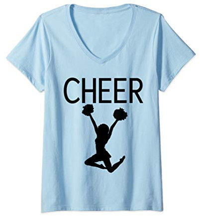 Damen Cheer With Graphics Cheerleading T-Shirt mit V-Ausschnitt