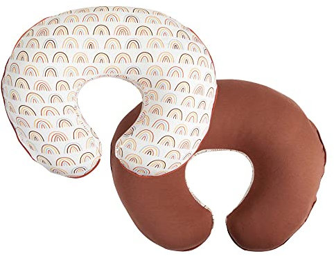 Boppy Stillkissenbezug, 100% Bio-Baumwolle, Regenbogen, passend für das Original-Stillkissen zum Stillen und Flaschenfüttern, nur Bezugug, Stillkissen separat erhältlich