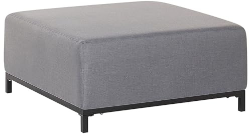 Trendy Ottomane Polsterbezug grau schwarzes Gestell indoor&Outdoor Rovigo