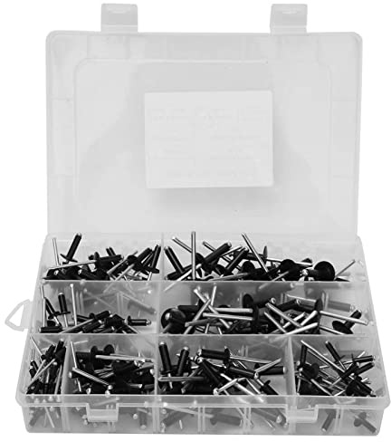 Blindverschluss, 200 Stk. Black Blind River Kit Hochfestes Blindniet-Sortiment mit rundem Kopf