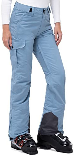 33,000ft Damen Skihose Outdoorhose Wasserdicht Winddichte Softshellhose Warme Gefütterte Thermohose Wanderhose Winter Ski Pants Women Hellblau Tarnung XL