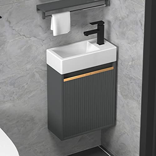 ZYFA Keramik Waschbecken Hand-Waschbecken Waschschale Wandmontage Waschtisch Keramik-Waschbecken Weisses Hänge-Waschbecken for Badezimmer & Gäste-WC (Size : 37x19cm(15x7in))