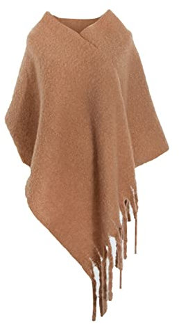 Whoiy Schal Neon Gelb, Winterschal Damen Kreis-Garn-Schal 75X68cm Warmer Übergroßer Winterschal-Poncho