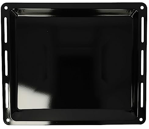 vhbw - Plaque de four noire, émaillée, revêtement anti-adhérence compatible avec Bauknecht BM-Serie, BM xxxx - 44,5 x 37,5 x 3,5 cm