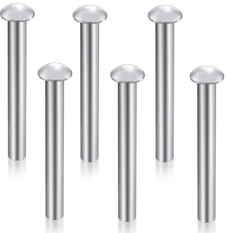 6 Pcs Rivet,Solid Round Head Aluminum Rivets,Countersunk Solid Rivets for Shovel Spade Fork Rake Hoe Handle Repair Garden Lawnmower Industrial Household Use(50 x 6 mm)