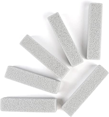 SWAWIS 6 Stück Grau Bimsstein Reinigungs Stein ohne Griff, Reinigungsstein für Fliesenreiniger, Bimsstein Toilettenreiniger, Kalkentferner für Toilette Fliesen Küche Duschkopf