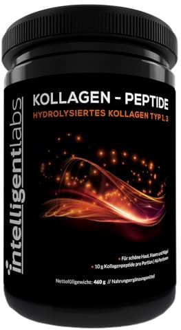 Intelligent Labs Hydrolysiertes Typ 1 und 3 Kollagen-Peptid-Pulver, 10g pro Portion, 46 Portionen pro Dose