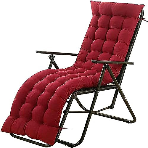 RUYICZB Liegenauflage, Auflage Gartenliege Auflagen Für Deckchair, Bequeme Polsterauflage Sonnenliege Indoor Reisen Innenbüro Im Freien, Urlaub, Liegestuhl Kissen Sonnenliegen,Rot,48x153cm