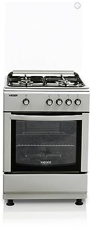 HAEGER Cocina de Gas, 60x60, Gris Metalizado Inox
