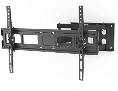 Hama TV Wandhalterung schwenkbar, neigbar, ausziehbar, 32-84 Zoll, bis 50kg | TV Wandhalter schwarz, VESA 100x100 bis VESA 600x400, 2 Arme, 3 Gelenke, mit fischer-Dübeln & Bohrschablone