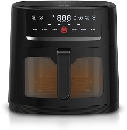 Rohnson Friggitrice Ad Aria Smart XL: Abilitata Wi-Fi, Capacità Di 8 Litri, Cottura Sana Senza Olio, Finestra A Doppia Vista, Aria Calda 3D, 6 Programmi Preimpostati, Spegnimento Automatico, 1800W