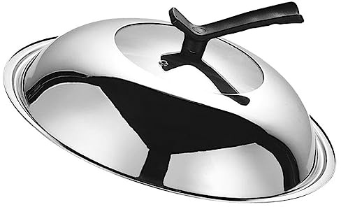 Zerodeko Stainless Steel Pot Lid Wok Overflow Cover Visible Pan Cover Household Kitchen Cookware Accessory