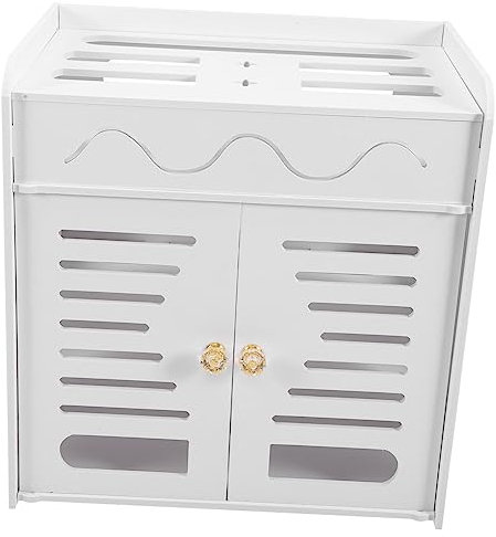 jojofuny Aufbewahrungskiste Drahtorganisator unter dem Schreibtisch Kunststoffbehälter für die Organisation WLAN Router Lagerregale Router-Container hohles Kabelgehäuse Kabelbox