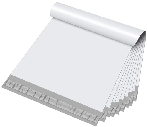 Switory Parcel Bags, Postage Bags for Clothes Self Seal Mailing Assorted Mailers Posting Shipping Post Parcels Package, 25Pcs - White (12X15.5Inch)