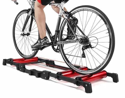 WJFLUCK DIY Tuning Fahrradrollen verstellbar, Fahrradtrainerständer faltbar, mit Widerstand für MTB-Rennradtraining, mit Widerstand für 24-29 Zoll Rennräder