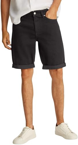Calvin Klein Uomo Pantaloncini in Jeans Slim Fit, Nero (Denim Black), 33W