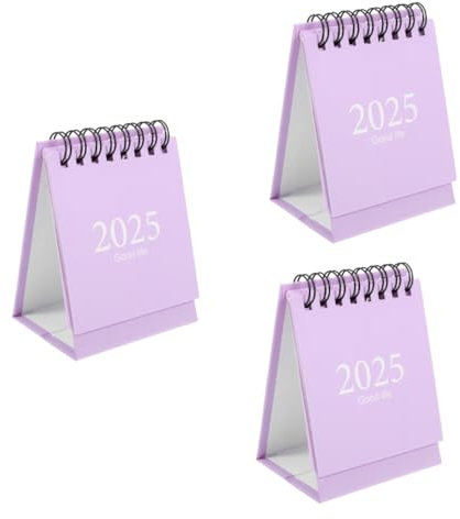 VILLCASE 3stücke Mini Tischkalender Dekorativer Spiral Kalender Für Schreibtisch Kompaktes Design Für Büro Und Zuhause Für Planung Wichtiger Termine Und Erinnerungen