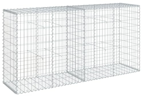 Makastle Lit Surélevé à Gabion Métal Galvanisé, Gabion pour Pierre, Cage en Métal, Panier à Pierre, Lit Surélevé à Gabion Jardinière à Gabion, Décoration de Jardin, 200x50x100 cm